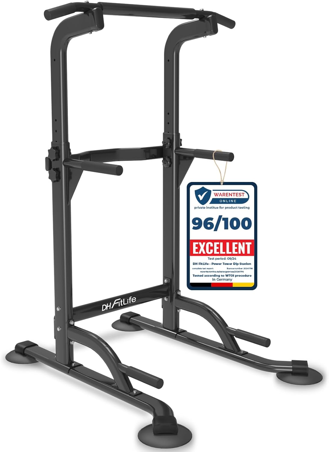 DH FitLife Power Tower Dip Station | Freestanding Pull-Up Bar | Dip Bars & Back Trainer | Multi-Function Fitness Station | Home Gym Power Rack | Strength Training Workout Equipment