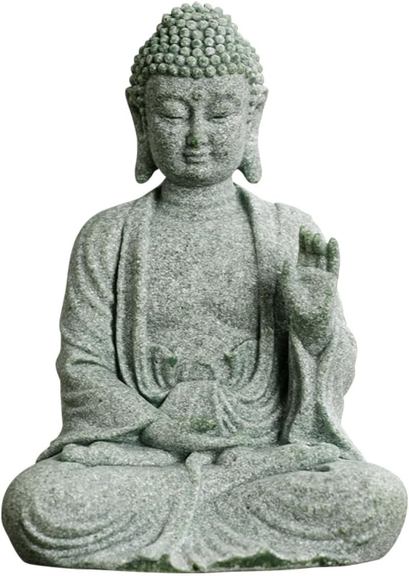 KARLOR Buddha Statue, Stone Buddha Figure for Meditation Garden, Aquarium & Zen Room Decoration