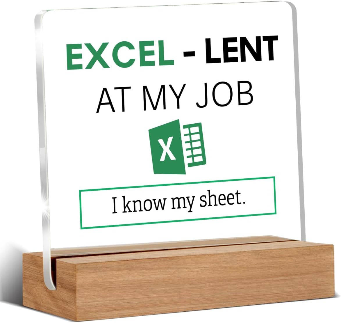 Accountant Gifts for Women Men, Funny Office Gift, Spreadsheet Gifts for Accounting Coworkers, I Know My Sheet Office Decorative Signs Plaque for Desk