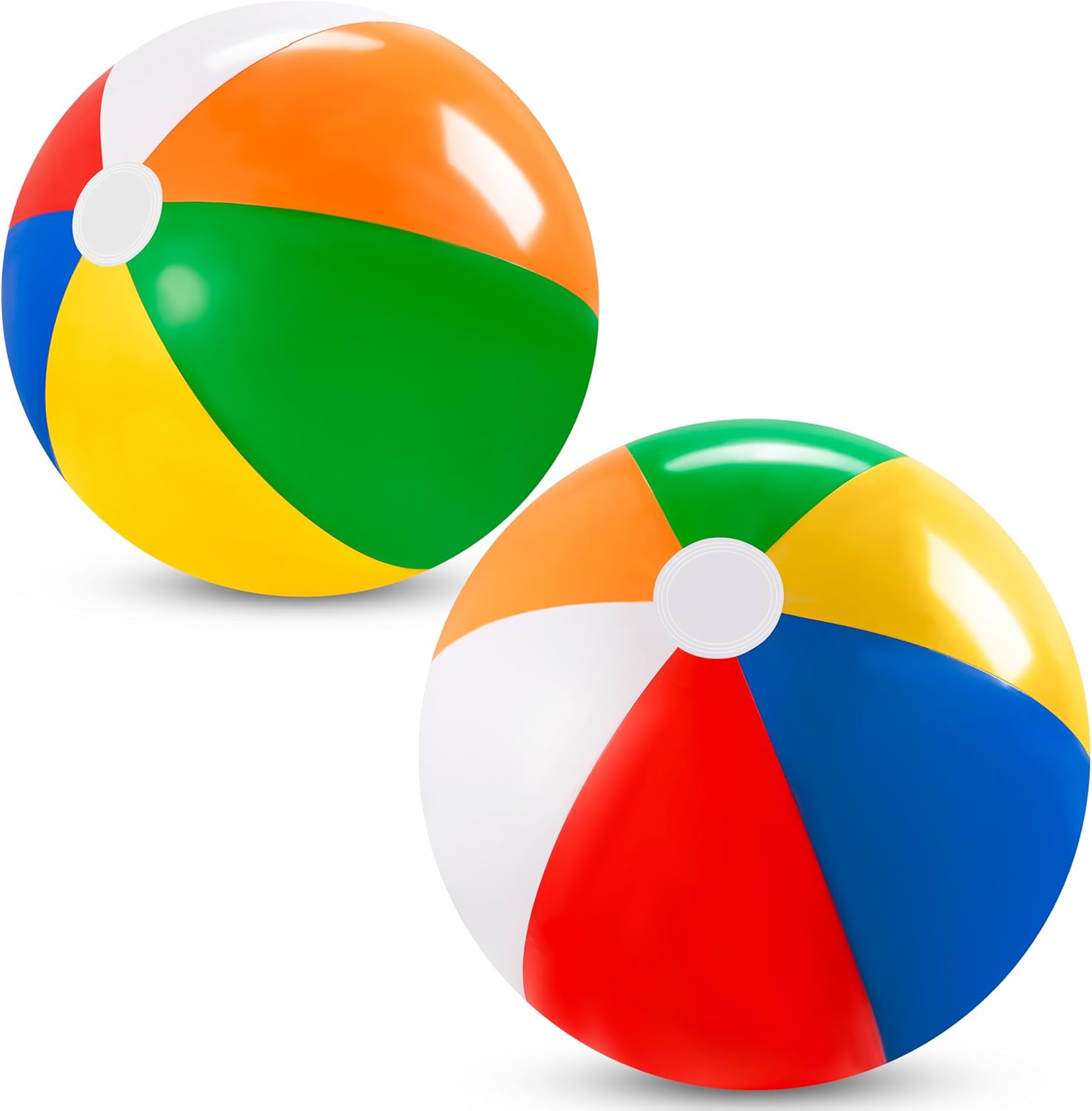 JOYIN 2-Pack 20" Beach Balls - Pool Toys Large Inflatable Beach Ball Swimming Pool Water Games, Classic Rainbow Color Beachball Luau Birthday Decorations Party Supplies Party Favors Gifts
