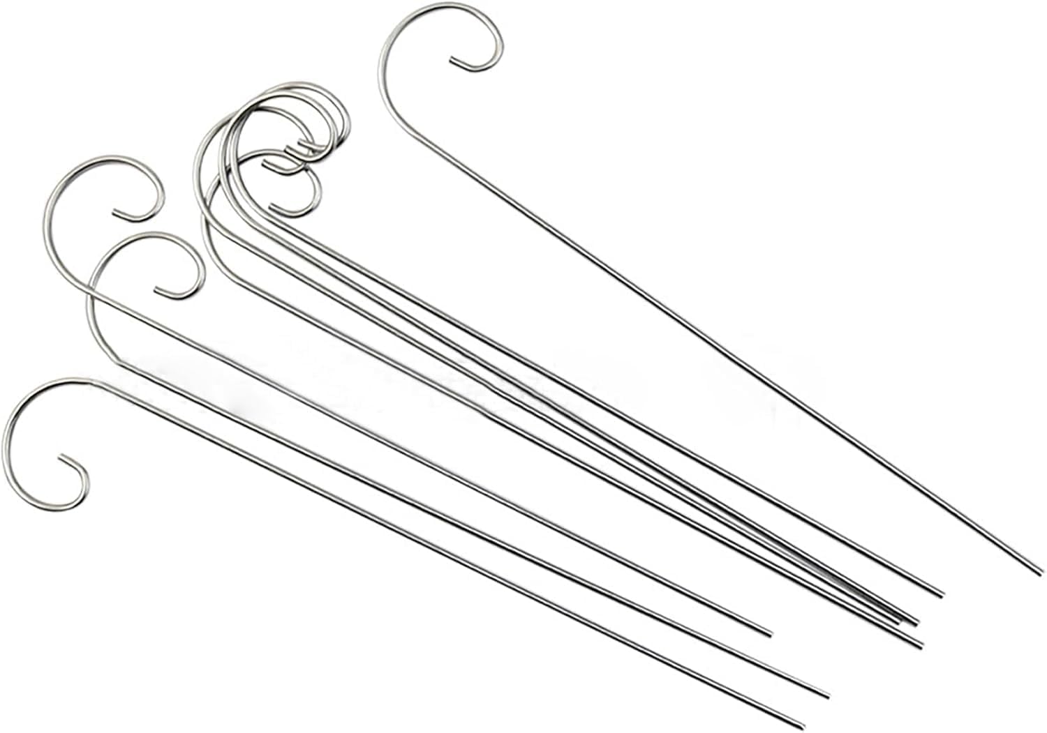 20 Pcs Silver 20cm Plant Label Hooks - Garden Markers Stake Holder Hanger Sign - Rustproof Deformed Hooks Hanging Rods for Flower Planter Pots, Planters and Container Accessories