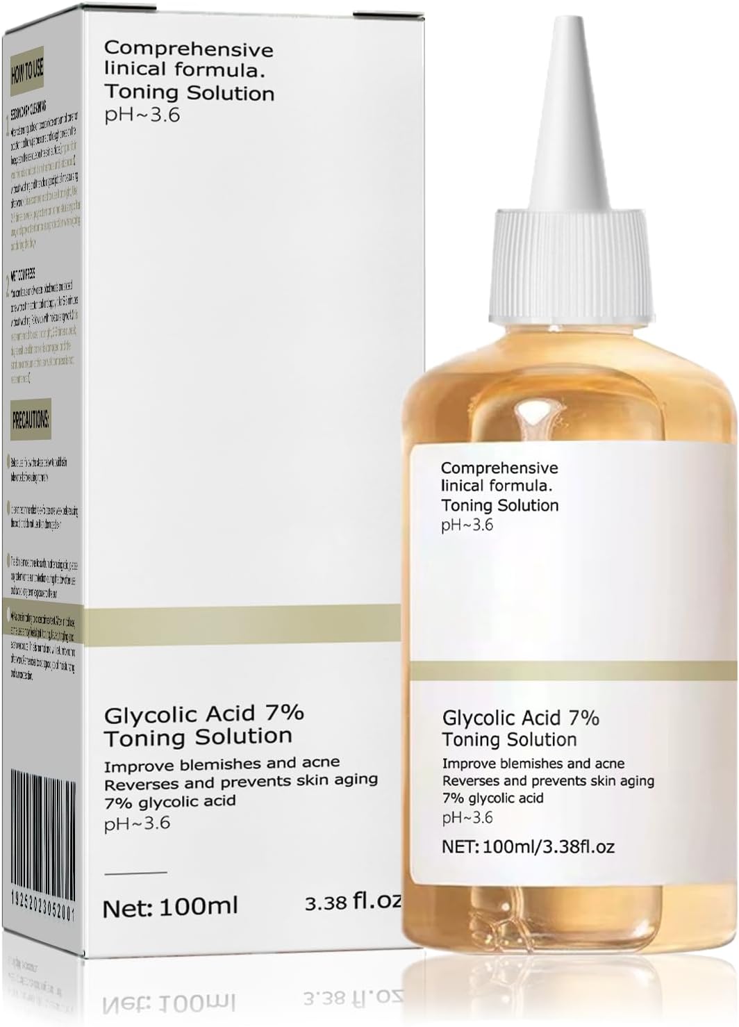 Glycolic Acid Toner, Glycolic Acid 7% Resurfacing Exfoliating Solution for Blemishes and Acne, Toner Suitable for Combination and Oily Skin, Pore Treatment (100ml)