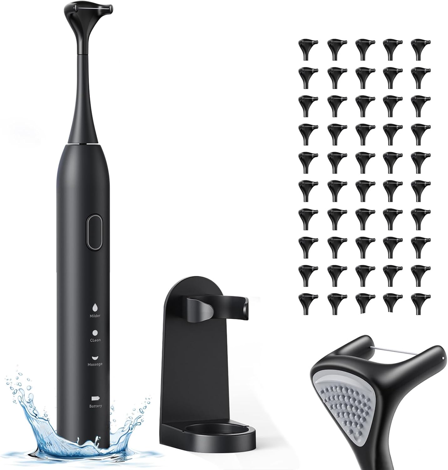 Electric Flosser | Electric Dental Flosser for Teeth with 3 Modes + 50 Replacement Heads, Power Flosser & Tongue Cleaner Water Flosser Alternative