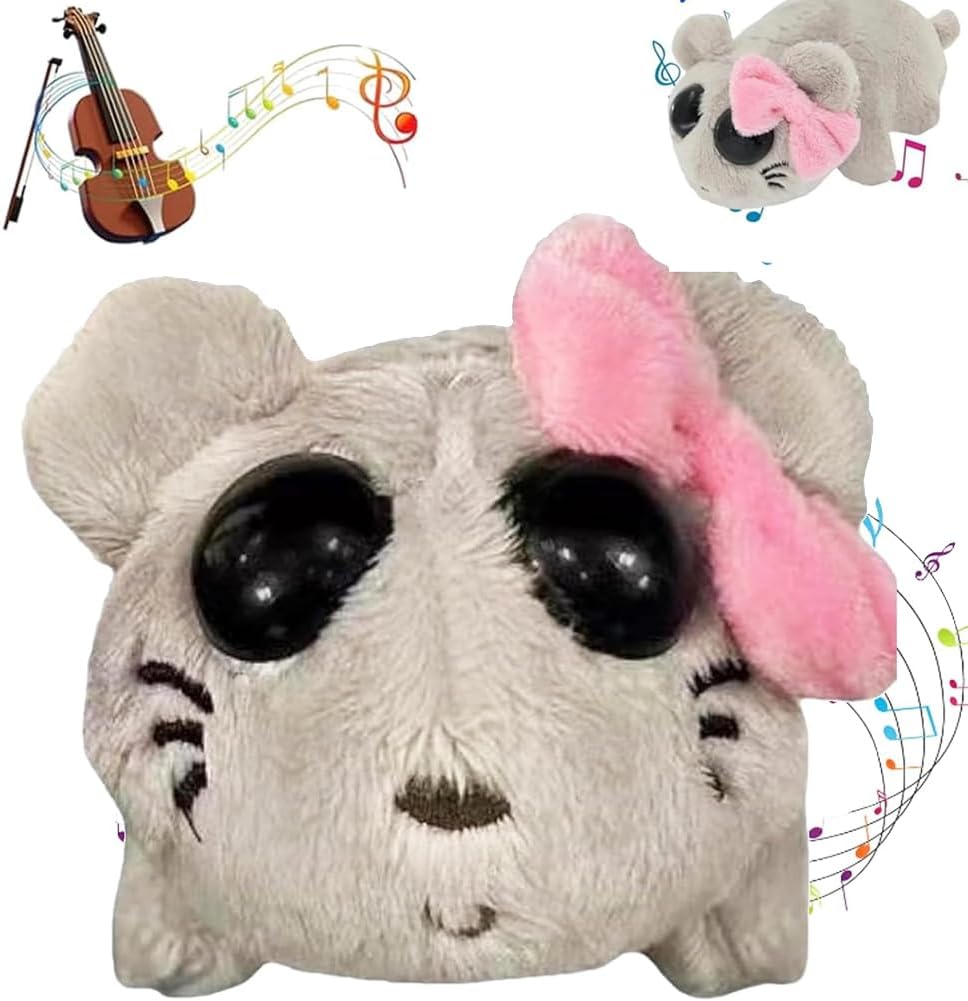 GBTPZXE Sad Hamster Plush Toy, Hamster Toy with Built In Violin Sound, Soft Cuddly Plush Toy Animal, Plush Soft Toy for Girls and Boys, Plush Toys Gift for all Kids, Friends, Family