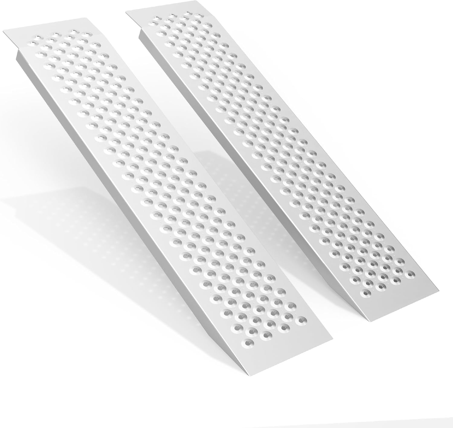 Aluminum Shed Ramp 2PCS, 880 LBS Capacity 47.2" x 8.5" Loading Ramps, Lightweight Sturdy Anti-Slip Ramps with Punch Plate Surface for Lawn Mower, Bike, Hand Truck, Motorcycle