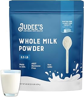 Judee's Whole Milk Powder - Non-GMO, Hormone-Free, Gluten & Nut-Free - Shelf Stable, Travel Ready - Made in USA, 2.5 lb