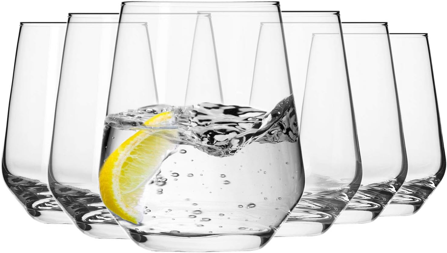 Krosno Water Drinking Glasses Tumbler Set Trend for Home | Set of 6 | 400 ML | Splendour Collection | Whiskey Glasses Glass Cups Juice Scotch | Cocktail Set, Home & Bar Gift | Durable Set Glass Cup