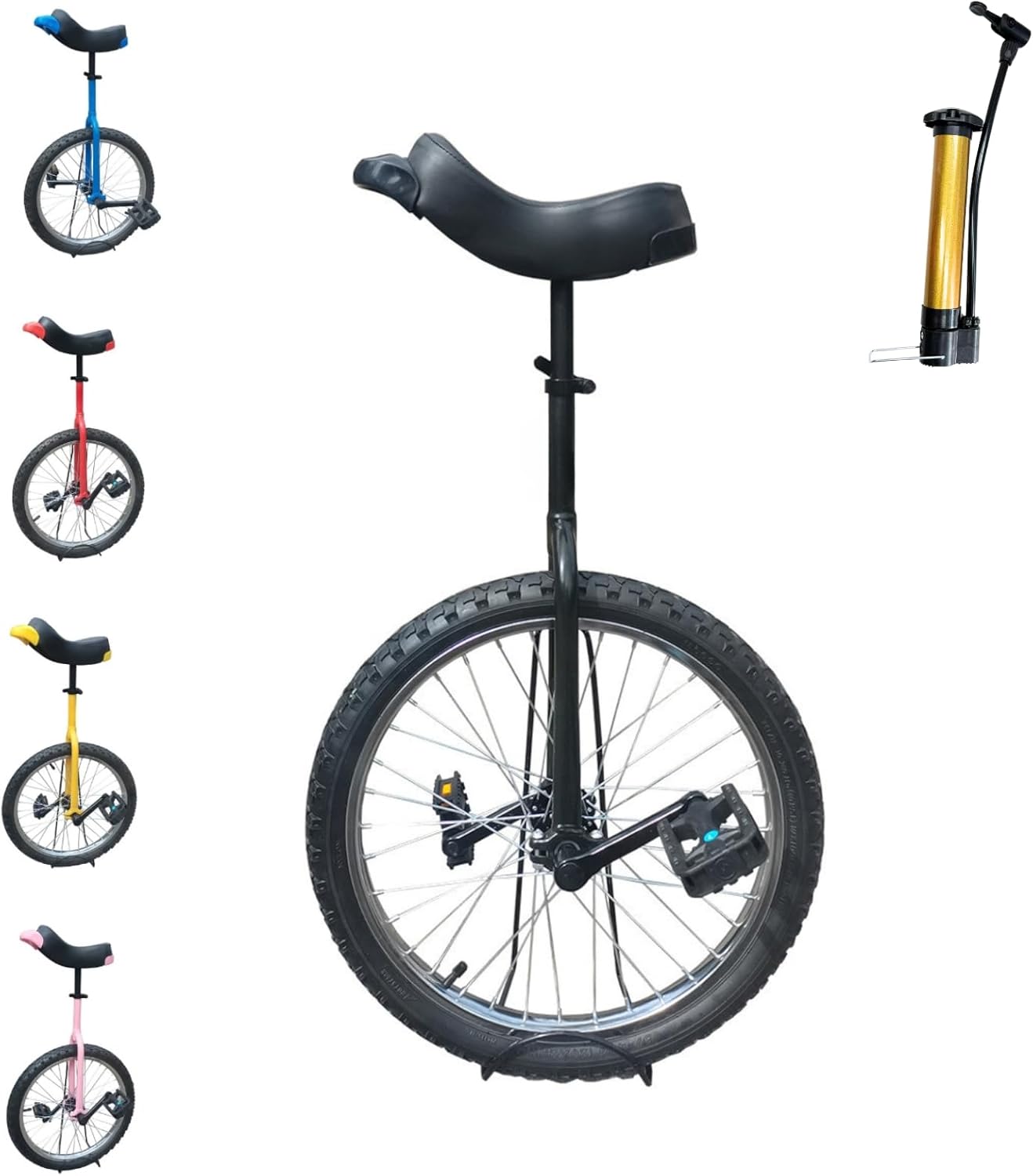 ZSYYDS Unicycle for Adults Alloy Rim Adjustable Seat with Unicycle Stand and Pump for Fun Fitness Exercises Balance Training Circus Performances