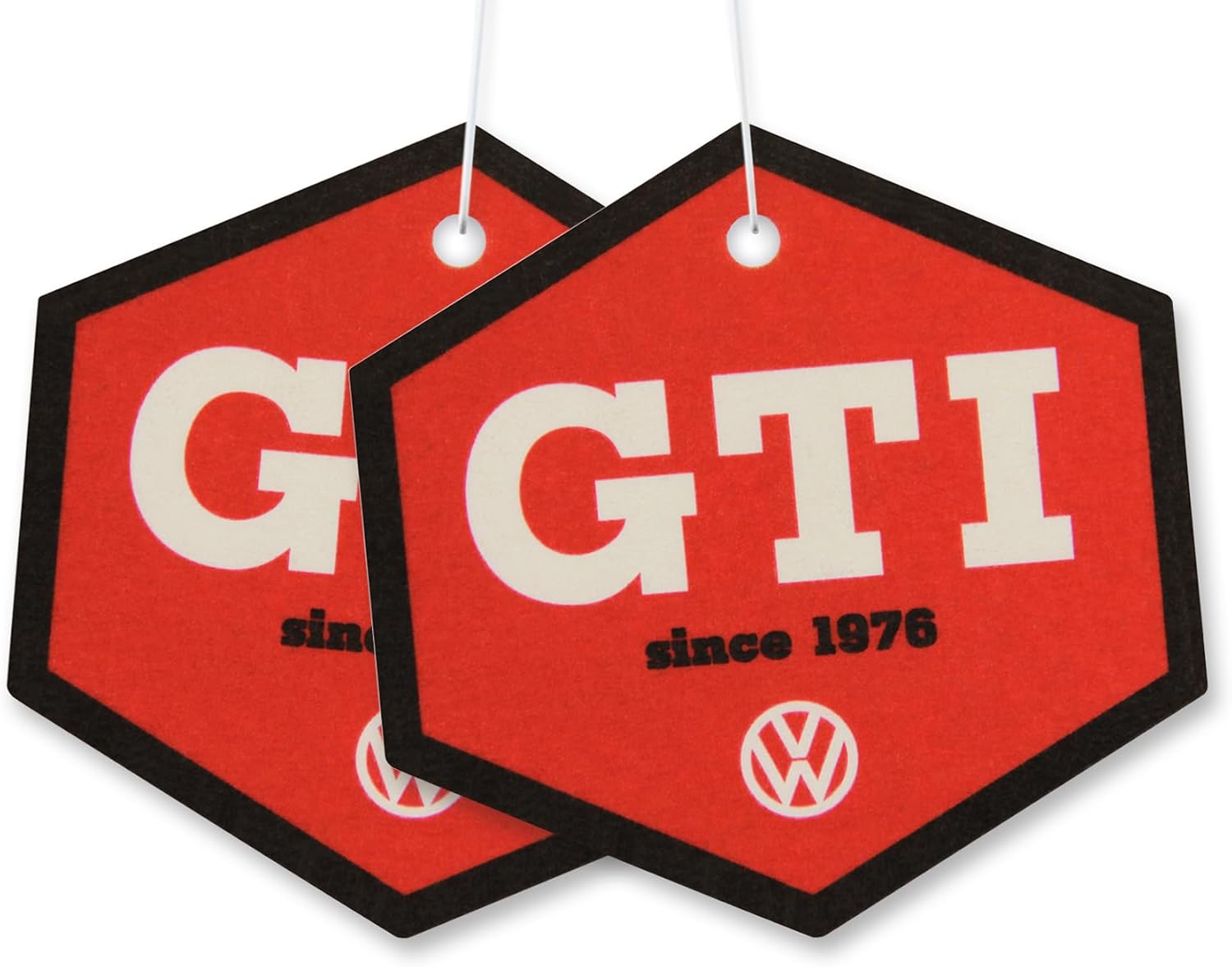 BRISA VW Collection Volkswagen Air Freshener, Room Freshener, Deodorizer for Cars GTI Motif (Coconut/Red & Black/Set of 2)