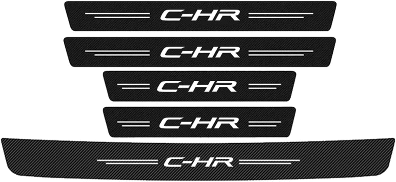 KBUYS Luminous Car Door Sill Threshold Protective Trunk Bumper Guard Stickers Compatible With Toyota CHR C-HR Logo 2016 2017 2018 2019 2021 2022 (Color : 5pcs)