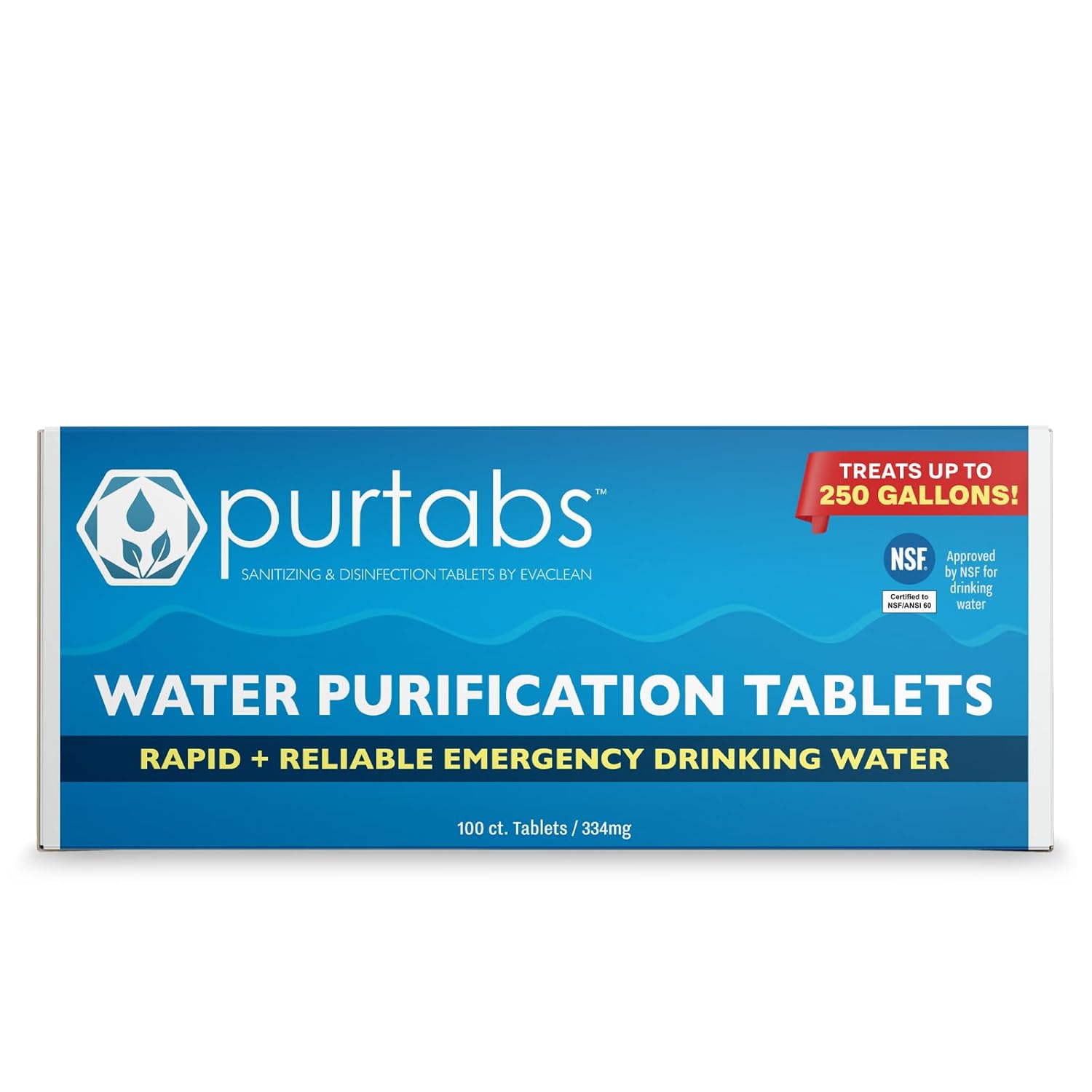 334g Water Purification Tablets - 100 Tabs Pack for Effective Disinfection, Portable Water Treatment for Emergency & Survival, Quick Safe Drinking Water Solution in 30 Minutes