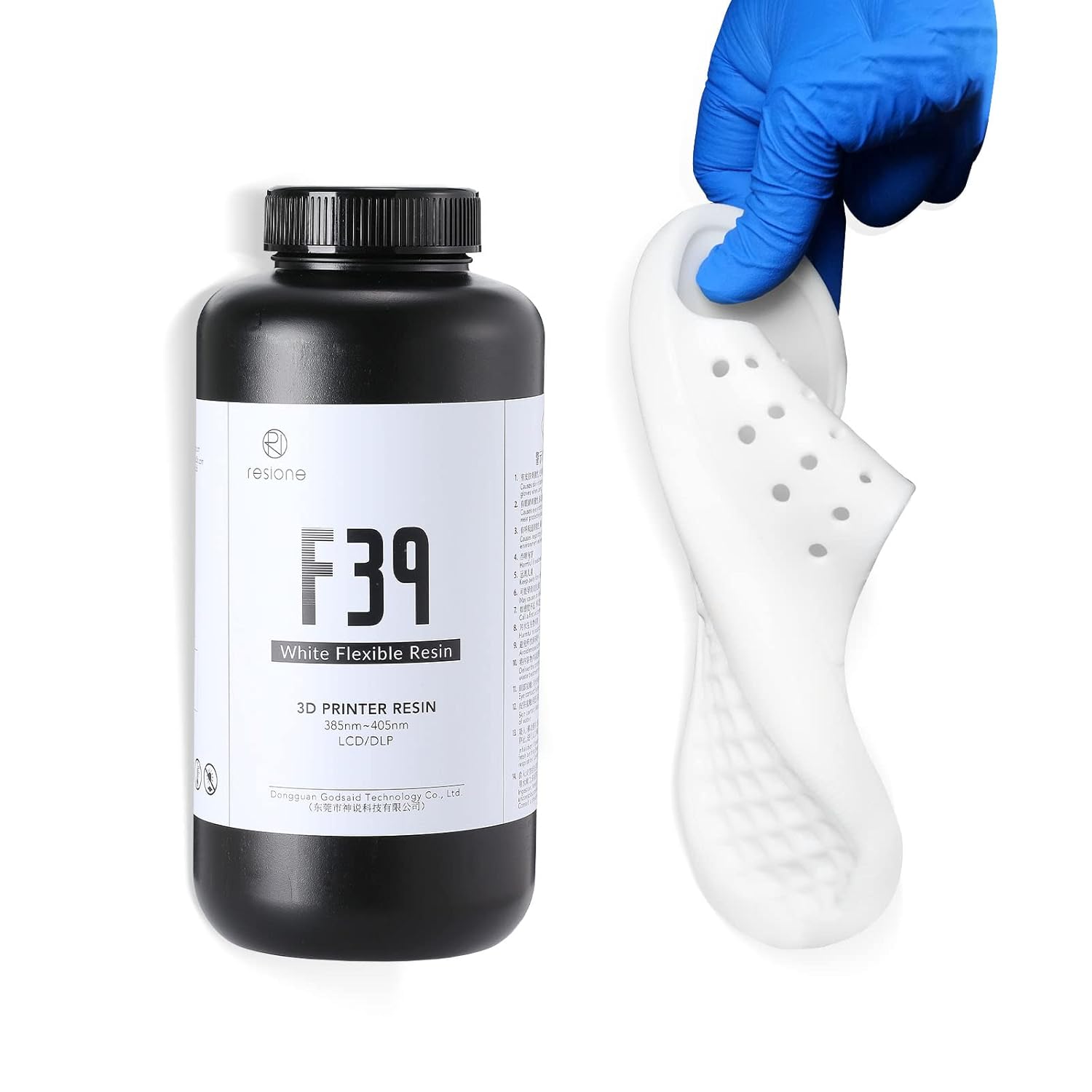 RESIONE F39 Flexible 3D Printer Resin 1Kg – 405nm UV-Curing High-Performance Rubber-Like Photopolymer for DLP, LCD & MSLA Printers, Durable for Industrial Applications