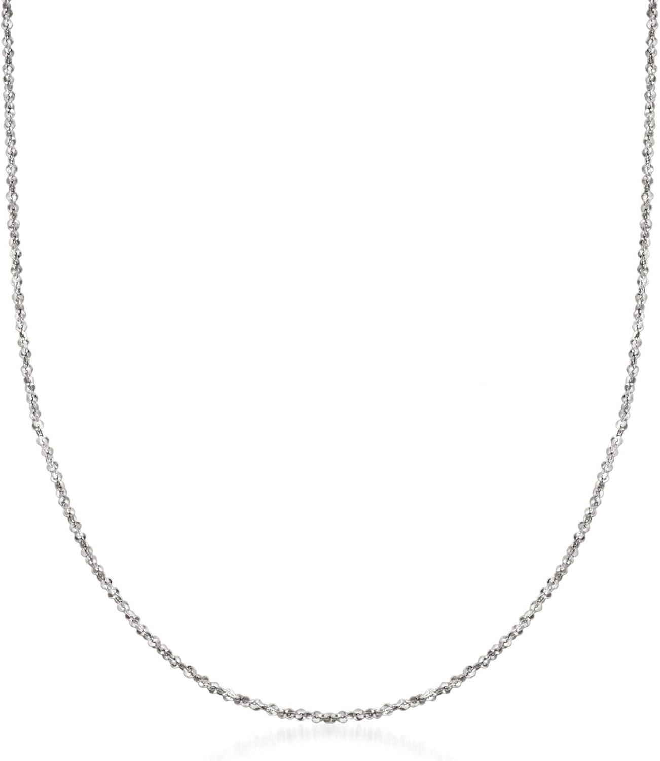 Ross-Simons Italian 1mm 14kt White Gold Twisted Sparkle-Chain Necklace. 18 inches