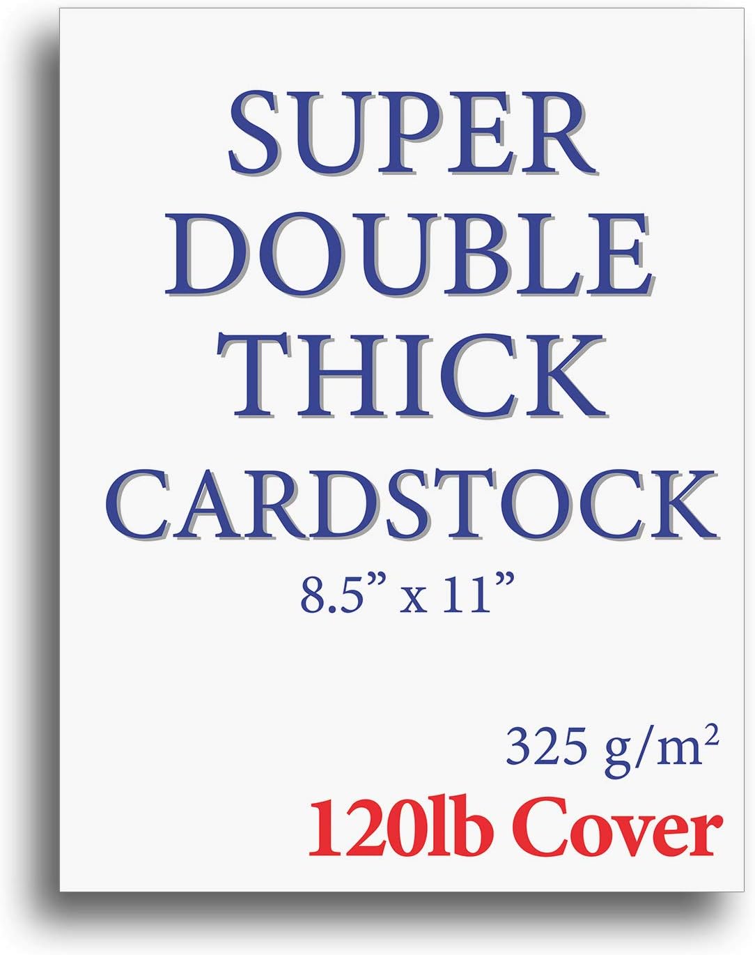 120lb Cover Thick Cardstock Paper - Plain Heavy Bright White Stock - 8.5" x 11" (50 Sheets)