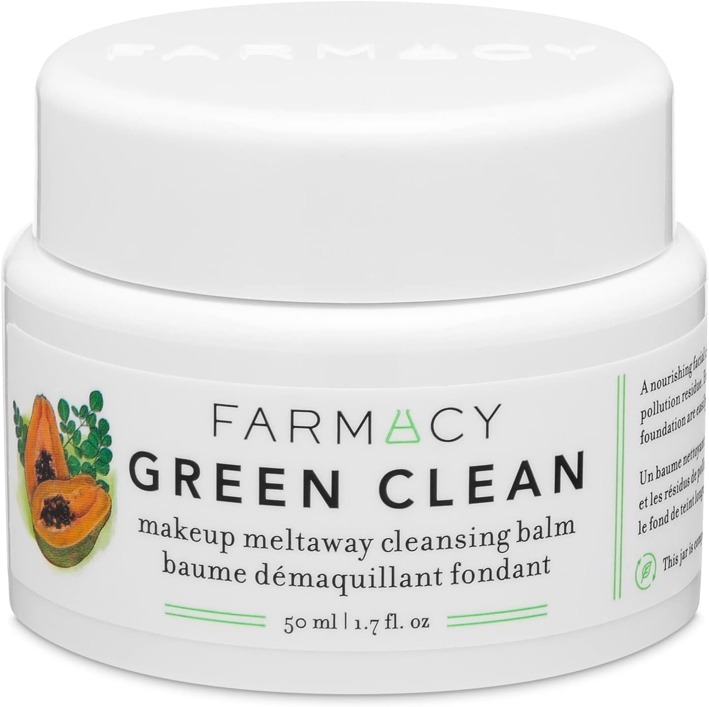 Farmacy Natural Makeup Remover - Green Clean Makeup Meltaway Cleansing Balm Cosmetic - Travel Size (50 ml)