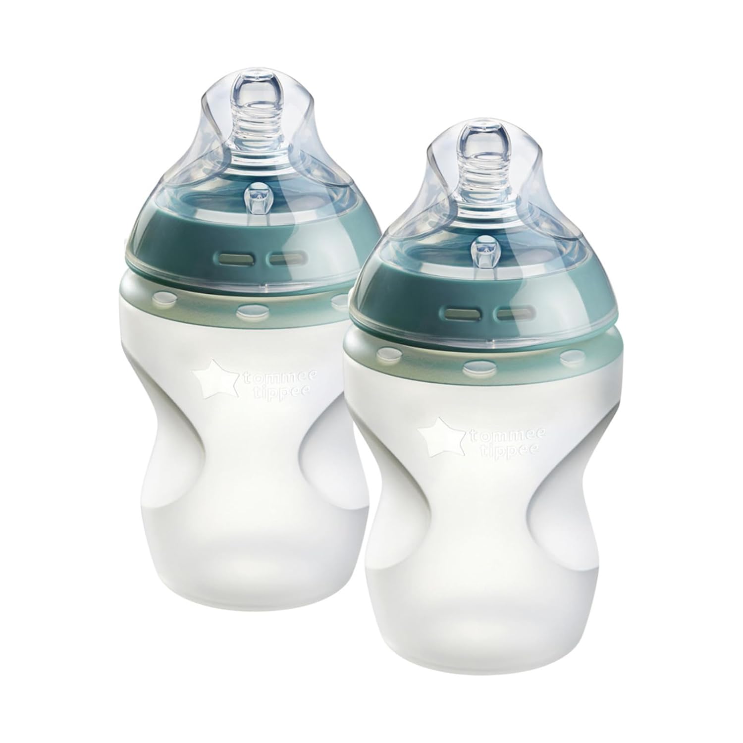 Tommee Tippee Natural Start Anti Colic BPA Free Silicone Baby Bottles, 9oz, Newborn 0+ Months, Silicone Feels Like Mother's Skin, Slow Flow Breast-Like Teat, Pack of 2