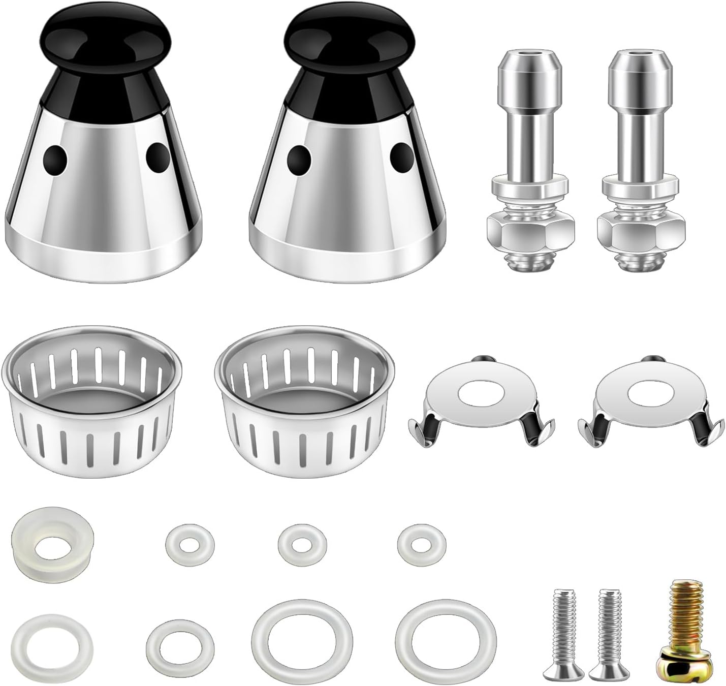 2PCS Universal Pressure Cooker Relief Jigger Valve with Exhaust Rod, Safe and Anti-blocking, Regulator Weight Pressure Control 80KPA, rubber ring gasket