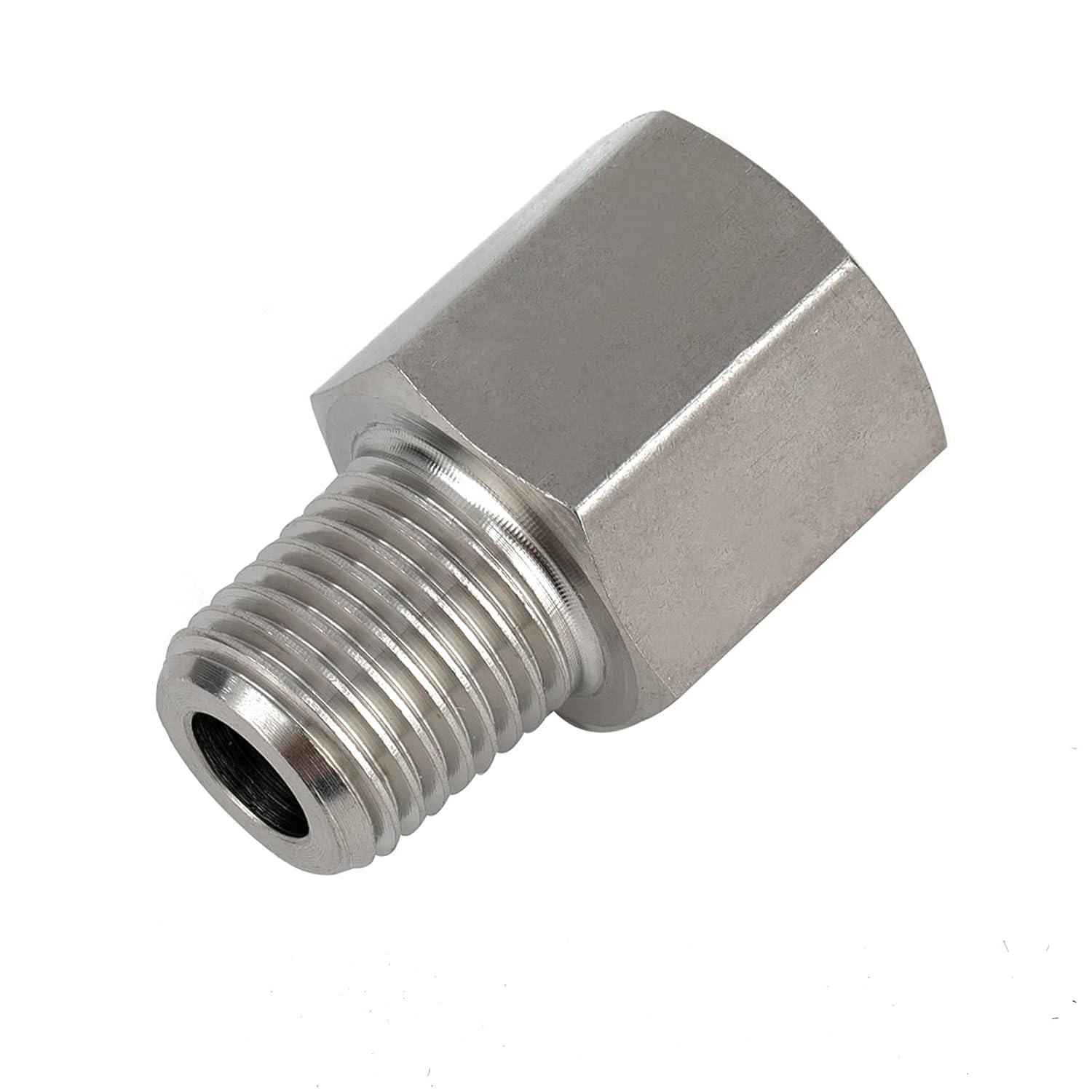 Metalwork Stainless Steel 304 Forged Pipe Fitting Reducing Adapter 1/4" NPT Female to 1/8" NPT Male Reducer Connector 2000psi (1pc)