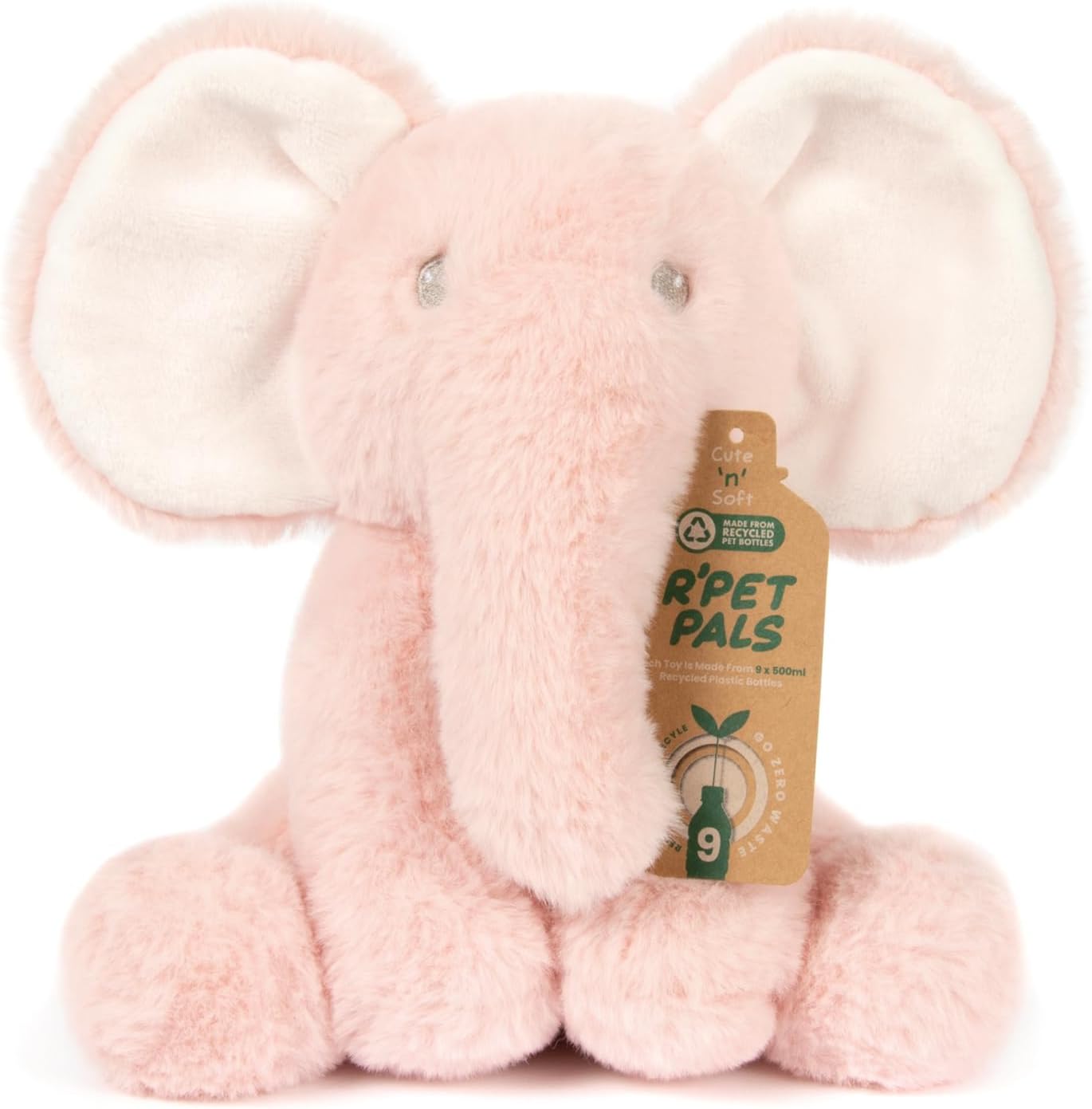 L & P Home & Gifts Lesser & Pavey R pet pals Age 2+ Nelly elephant pink Teddy Bear For Kids | Made Up of Recycled Bottles | Stuffed Animal Soft Toys | Ideal For Birthday or Baby Gift