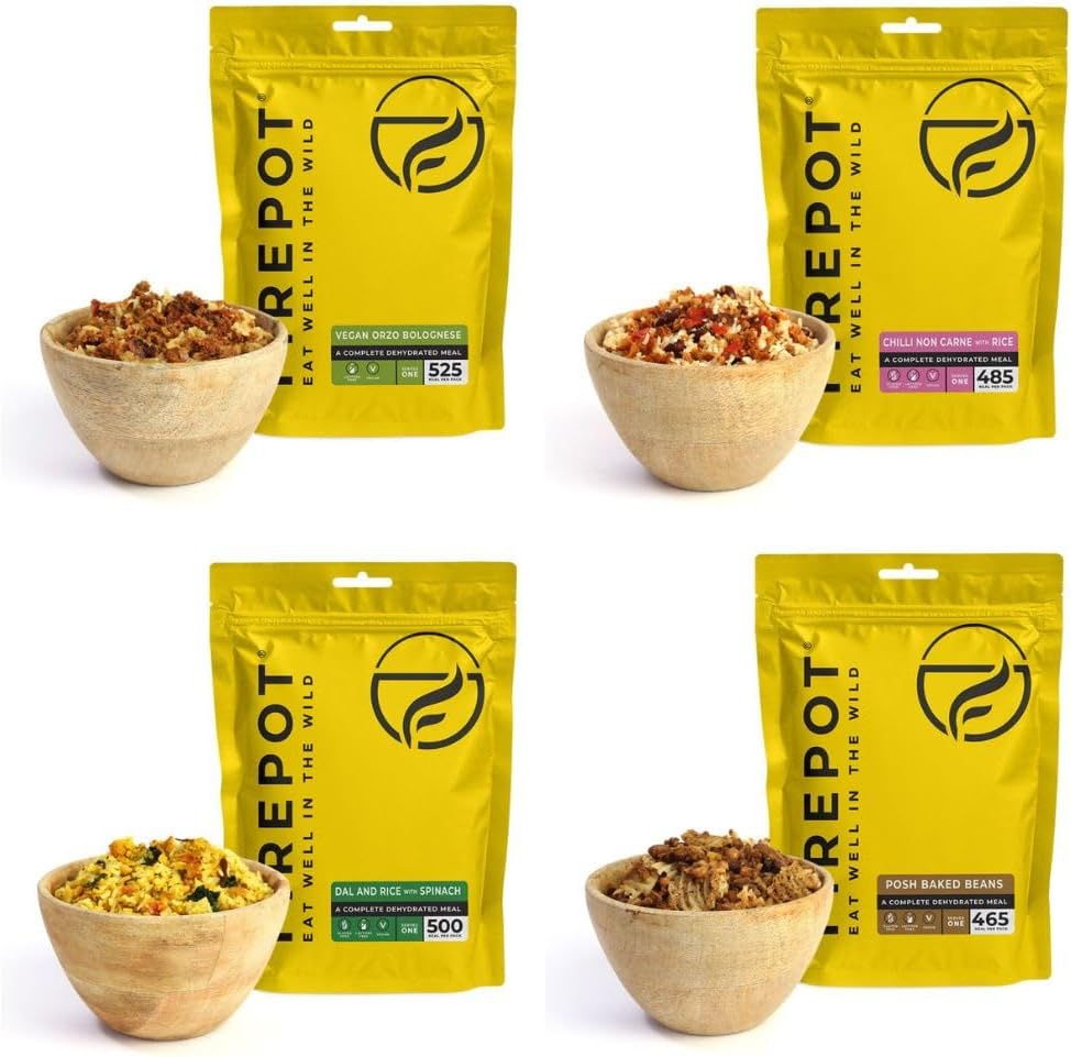 Firepot Vegan Ration Expedition Pack Silver (4 Meal) - Healthy Dehydrated Expedition Food