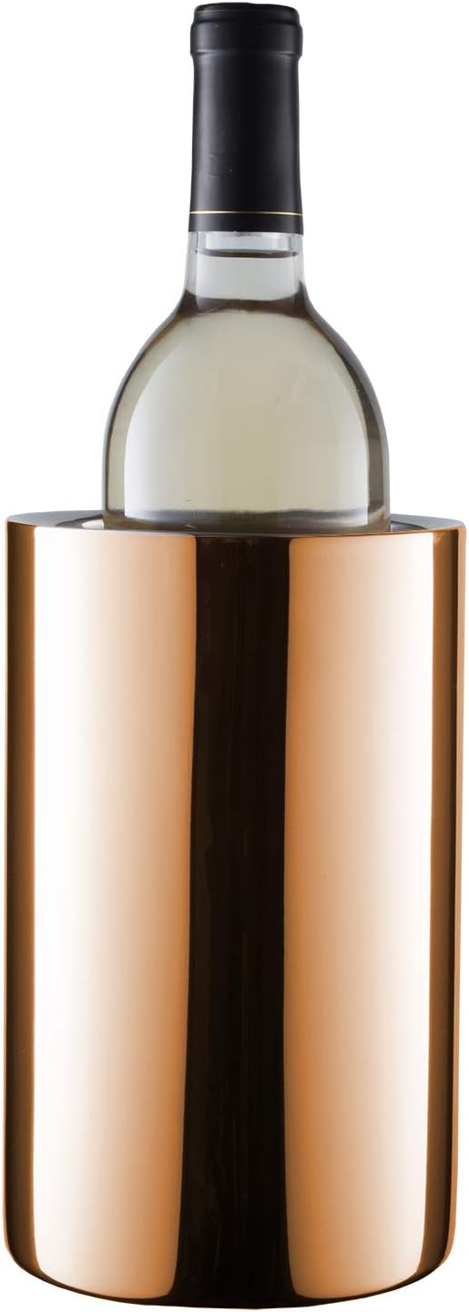 Wine Chiller for Bottles (Copper) - Champagne Bucket, Elegant Wine Bottle Chiller and Champagne Cooler, Insulated Wine Bucket Keeps Wine Cool, Champagne Bottle Chiller Fits Any Single Bottle