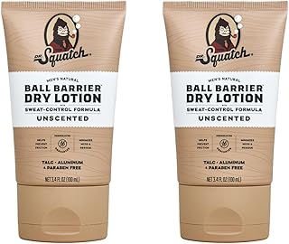 Dr. Squatch Ball Barrier Dry Lotion, No Mess Body Powder Lotion for Men, Made With Natural Ingredients - 2-Pack Unscented
