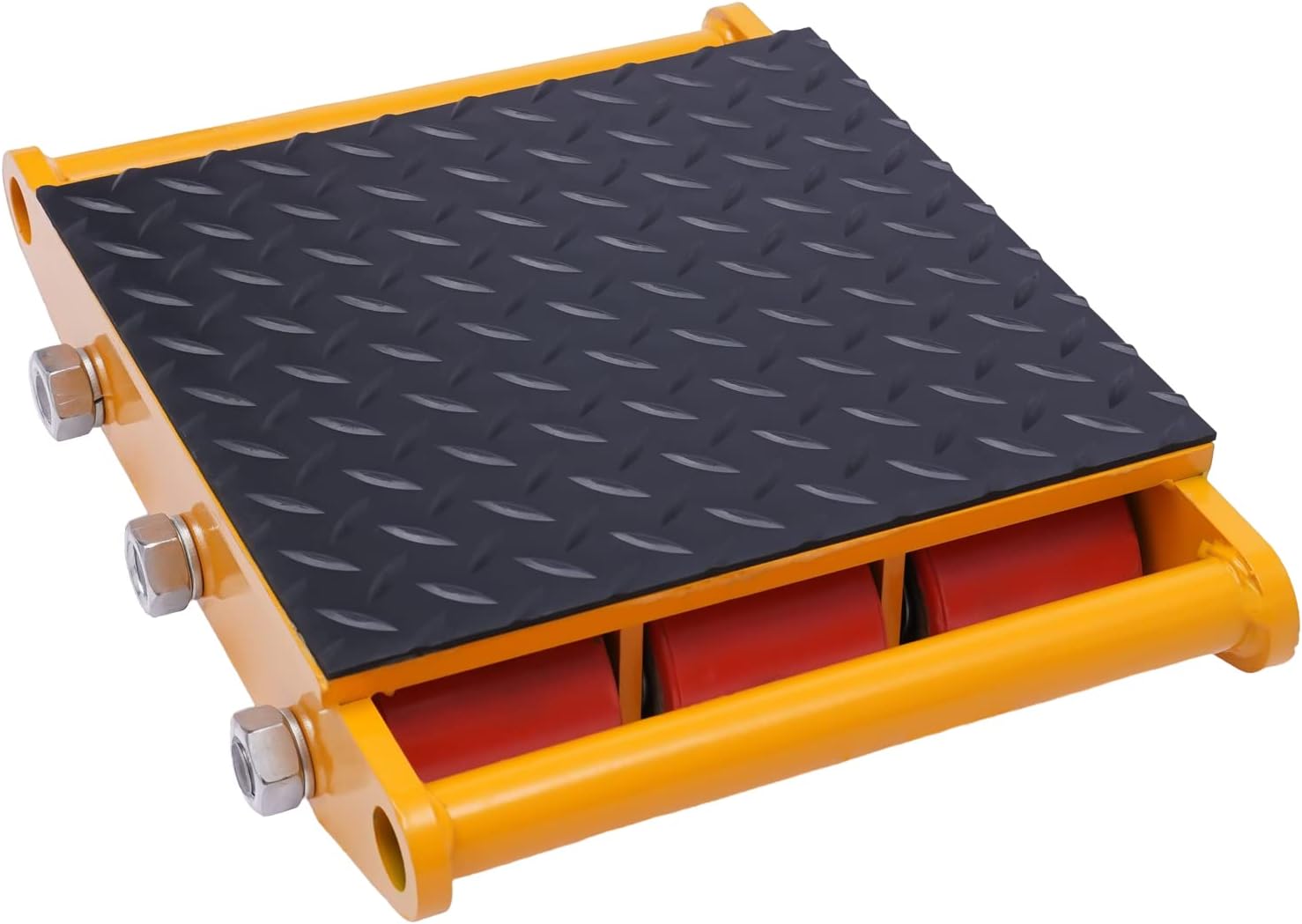 15T Industrial Machinery Mover 33,000 lbs Machine Machinery Mover 360° Rotation Heavy Duty Skate Dolly 9 Rollers Dolly Skate for Industrial Moving Equipment, Yellow