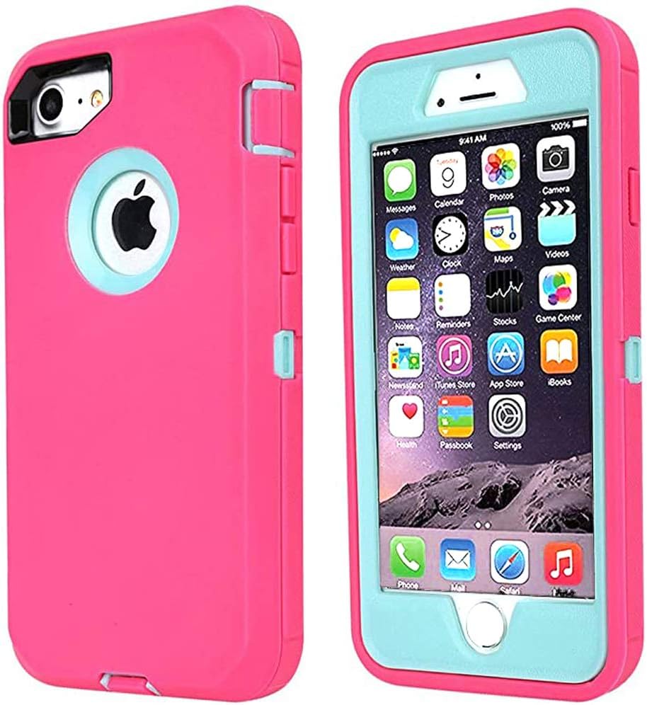 Annymall Case Compatible for iPhone 8 & iPhone 7, Heavy Duty [with Kickstand] [Built-in Screen Protector] Tough 4 in1 Rugged Shorkproof Cover for Apple iPhone 7 / iPhone 8