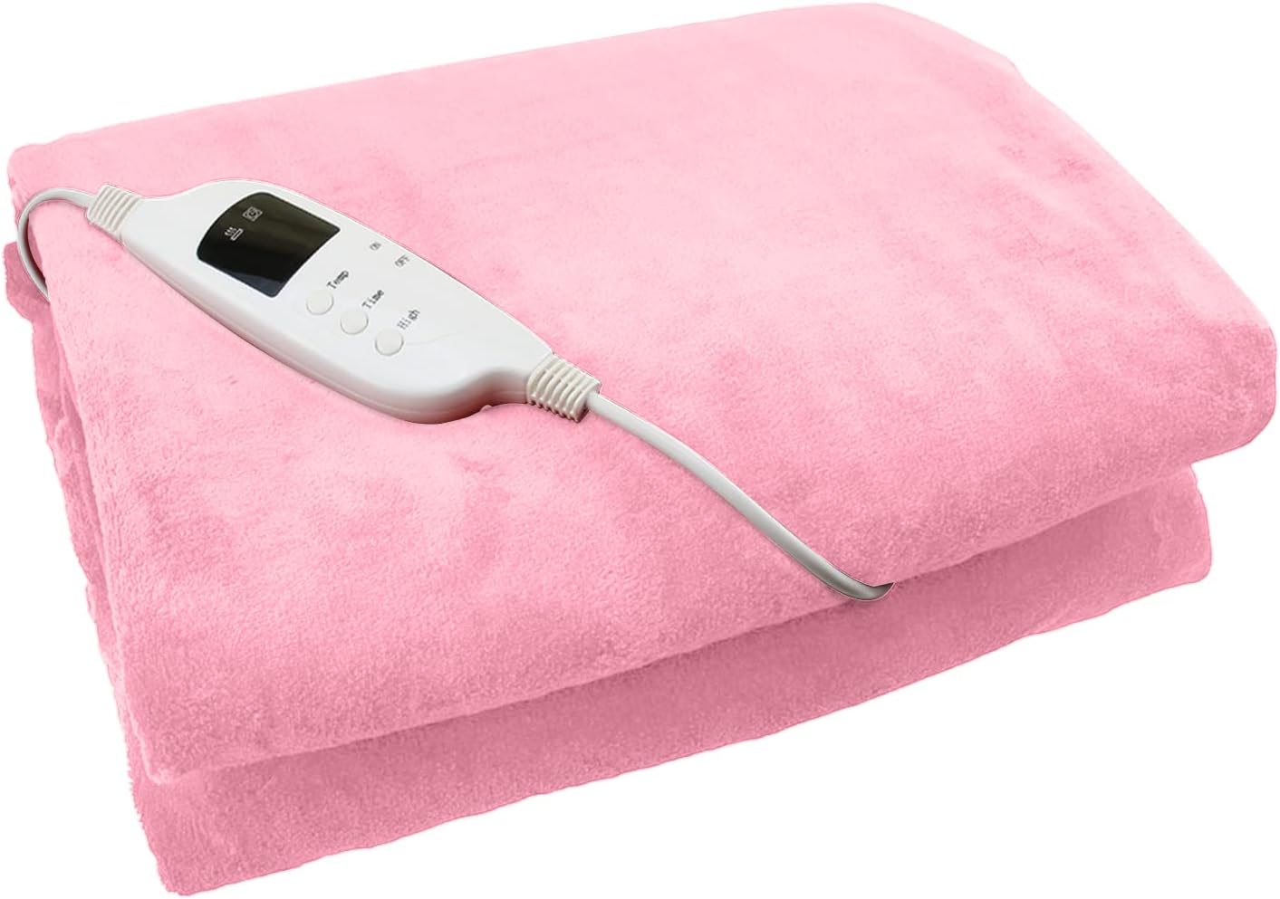 GLOW MASTER UK Electric Heated Throw Baby Pink Over Under Blanket Fleece Bed Washable Soft Mattress