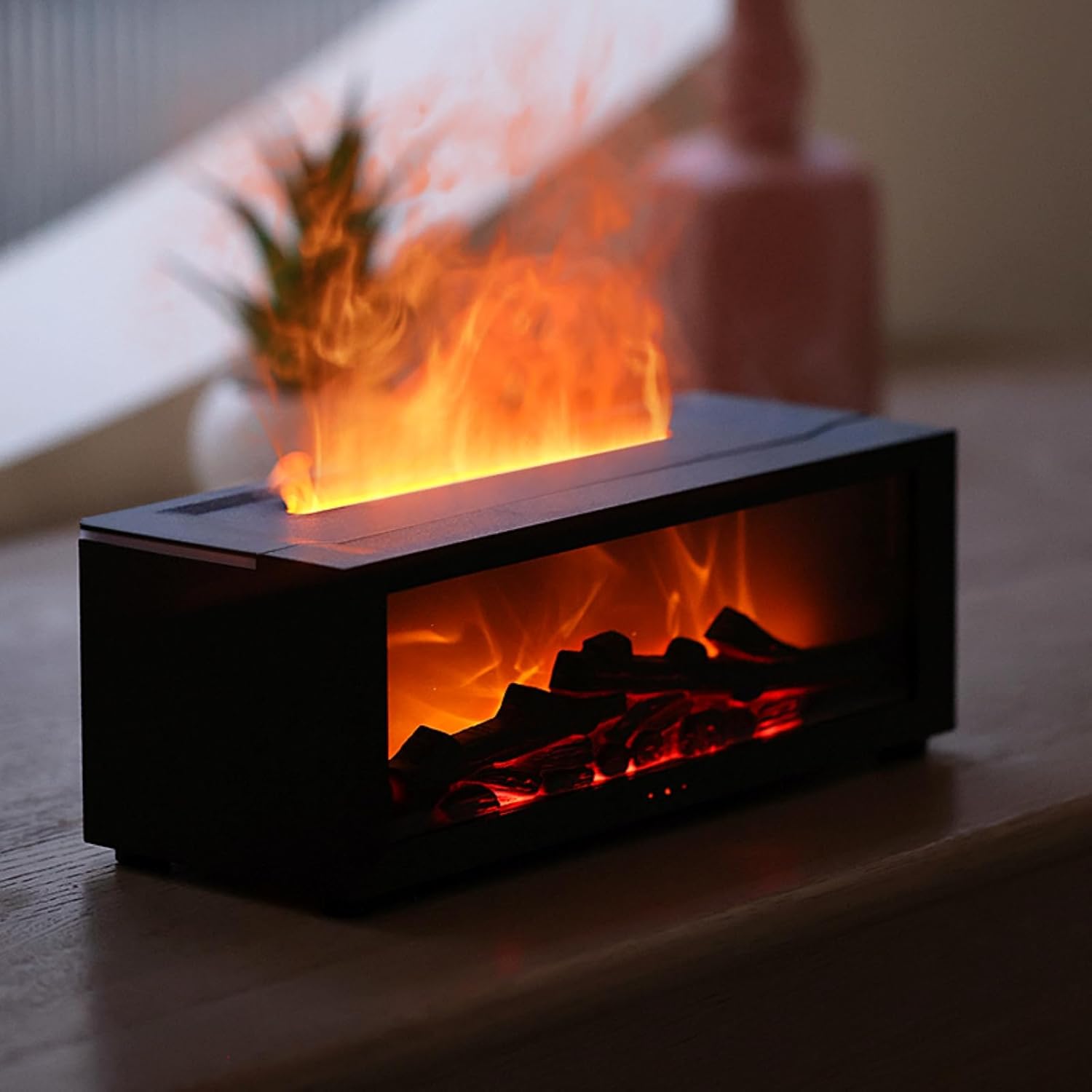 Fireplace Diffuser, Upgrade 7 Colours Flame Diffuser, 150ml Essential Oil Diffusers with Timer and Waterless Auto Off for Home Room Office