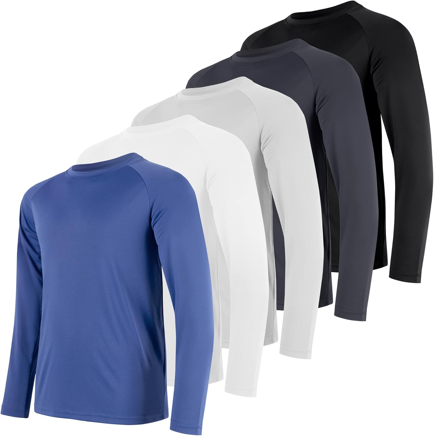 MCPORO Long Sleeve Tee Shirts for Men Dry-Fit Moisture Wicking Sun Protection Running Men's Long Sleeve Workout T-Shirts