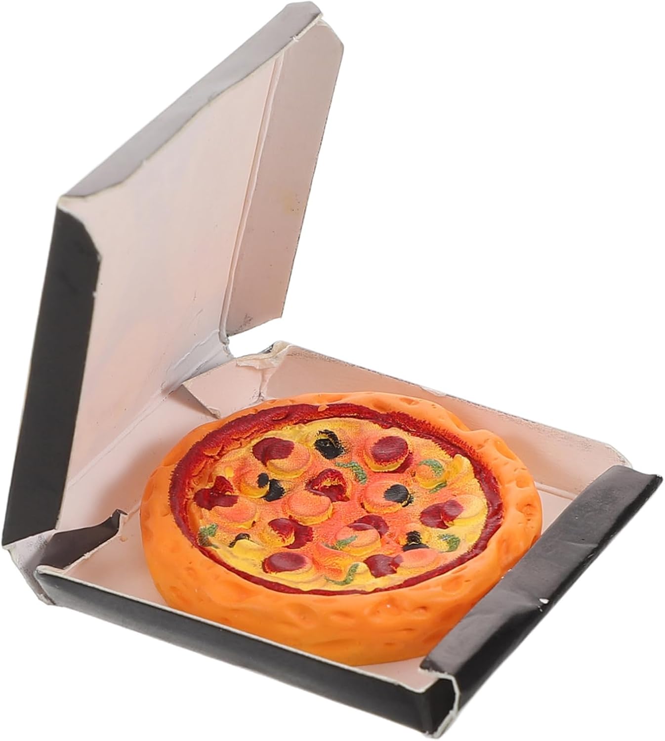 FRCOLOR Miniature Pizza Box for Dollhouse Realistic Tiny Fast Food Model Kitchen Accessory for Pretend Play Unique Collectible with Fine Detailing Portable Decor for Dollhouses
