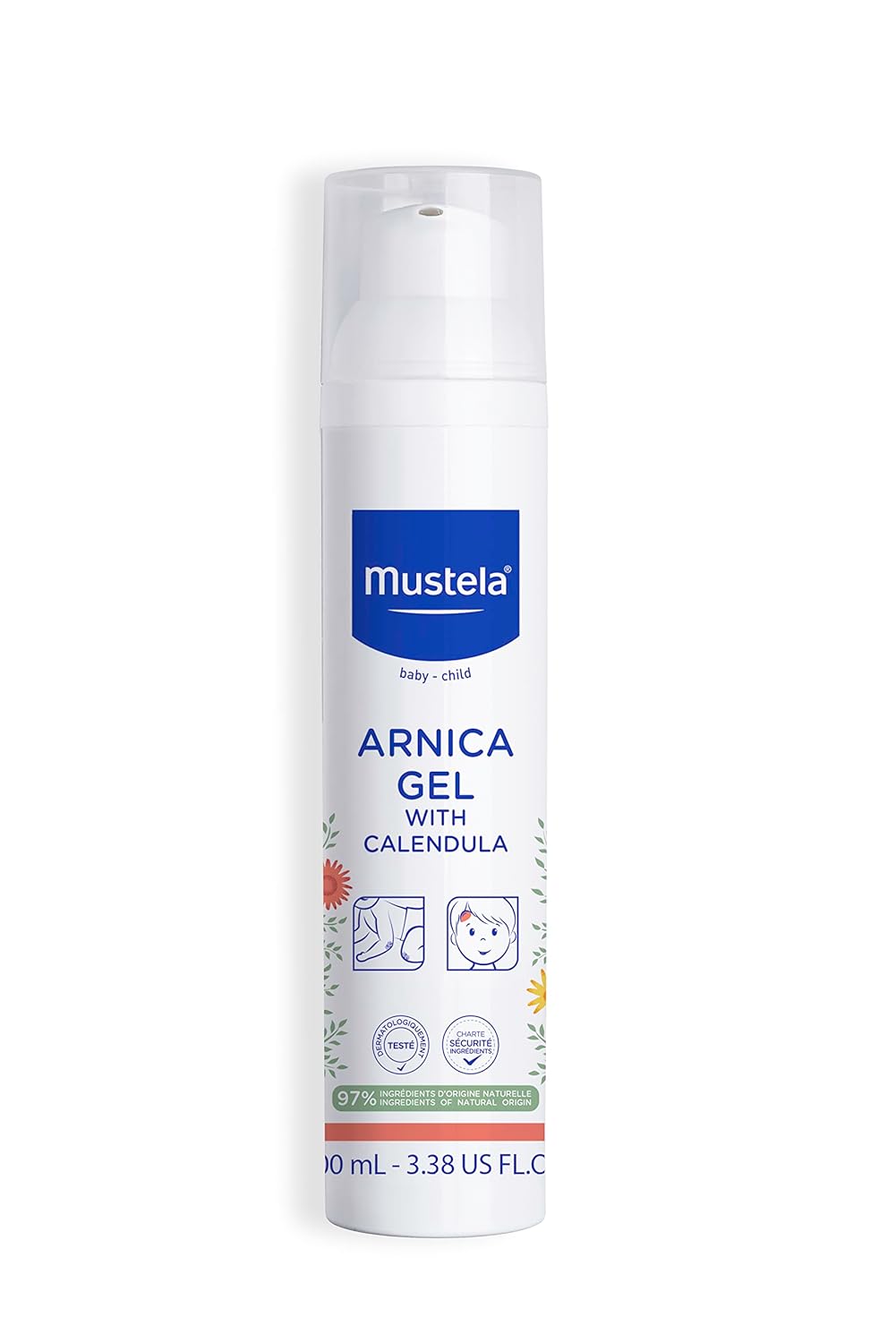 Mustela Baby Arnica Gel with Calendula - Soothing Gel for Boo Boos - Fragrance-Free, Alcohol-Free & Vegan - 3.38 fl. oz, White