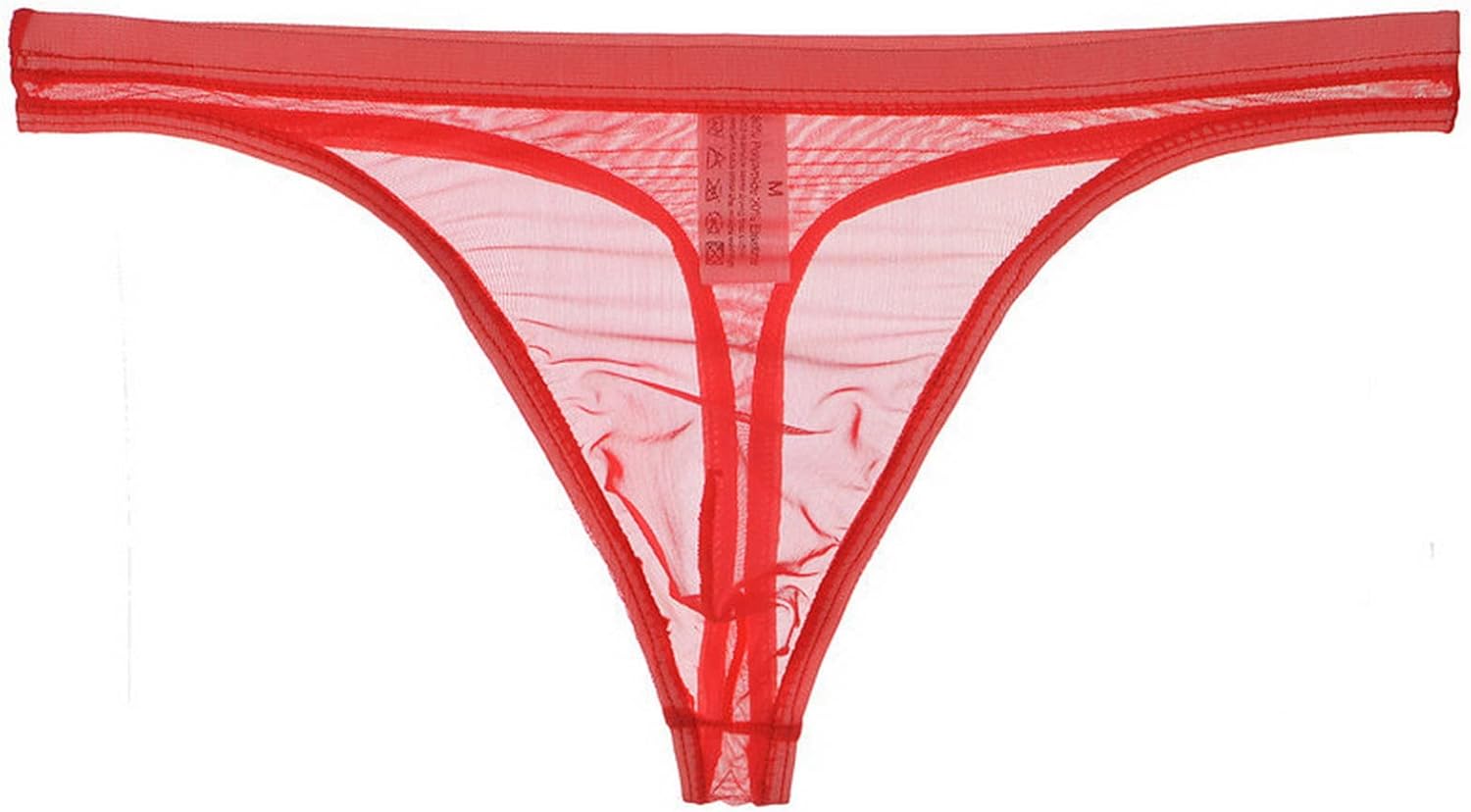 Faringoto Men's Mesh Sheer Low Rise Briefs U Raised Thong