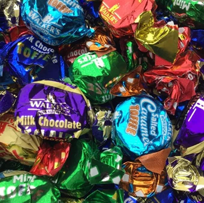 Walkers Assorted Toffees and Chocolate Eclairs, 500 g in Premier Life Store Box