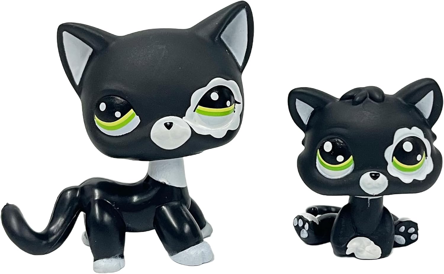 2pcs/Set Custom Pet Shop Toy Flocked Cat Collie Great Dane Cocker Spaniel Dachshund Dog with Baby Puppy Kitten OOAK (#2249 and 2249S)