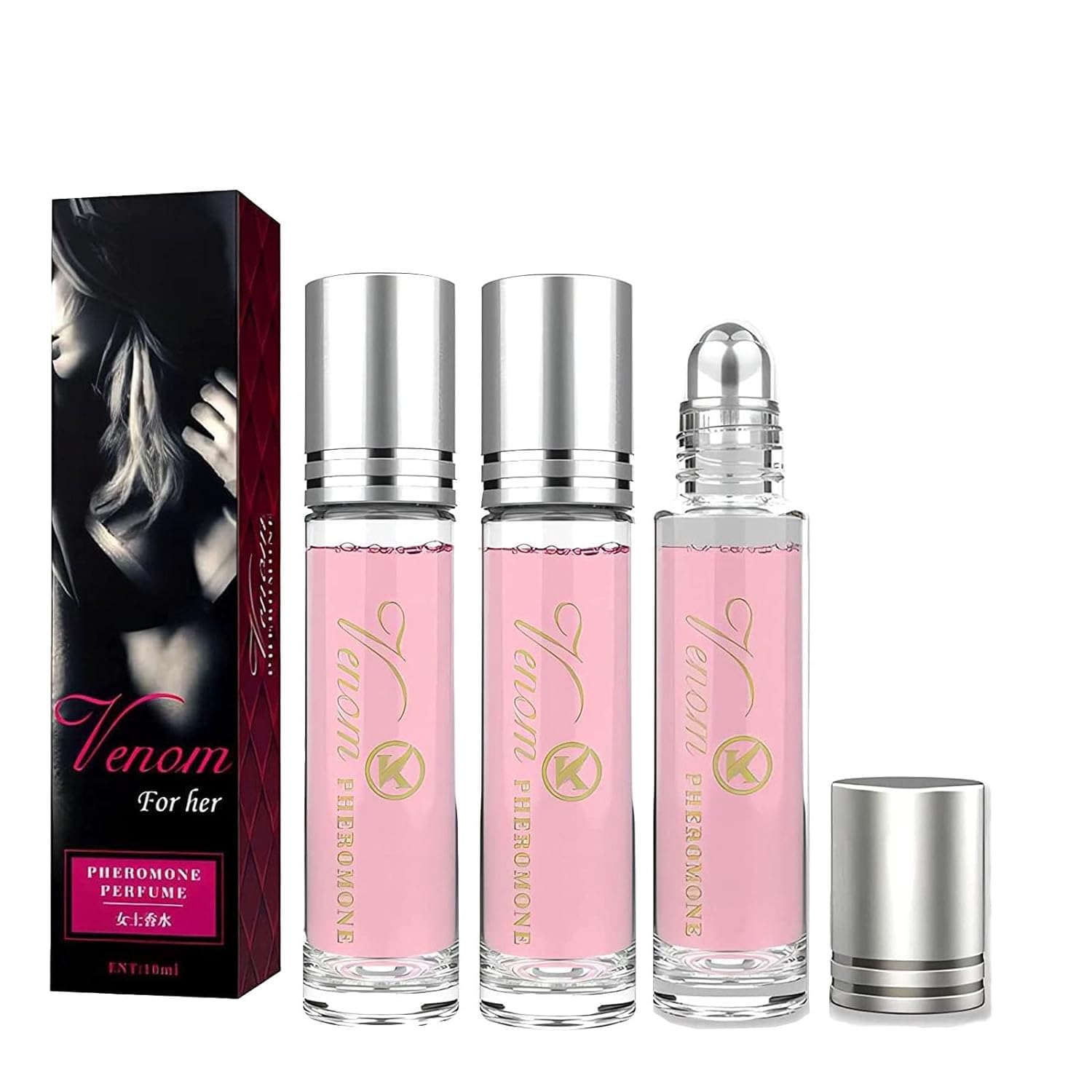 3Pcs Phero Perfume, Pheromones Perfumes for Women, Roll On Perfume Phero Oil, Fresh Long-Lasting Portable, Cologne for Women to Attract Men