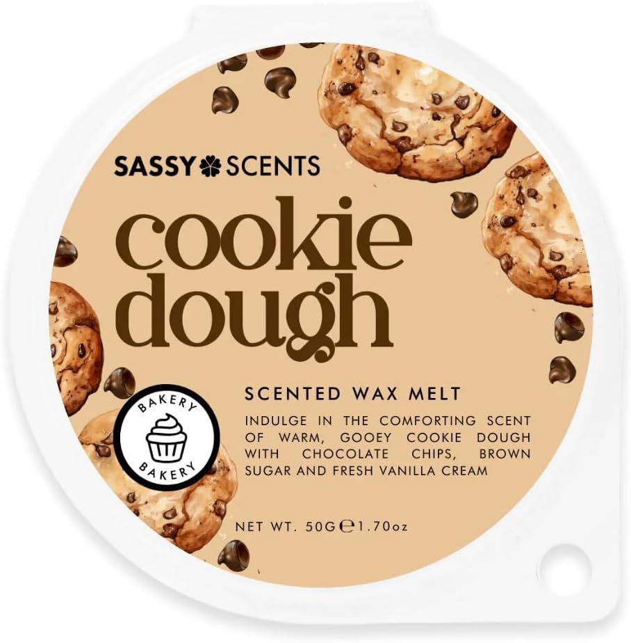 Sassy Shop Wax - Scented Wax Melt, Cookie Dough - Organic Soy Blend Wax Melts - Luxurious, Long-Lasting Fragrances for Any Living Space - Vegan Friendly 50g