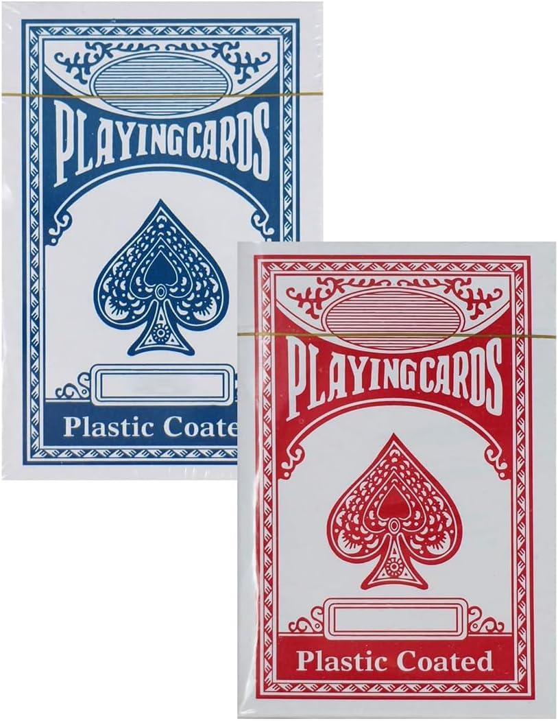 1ABOVE Twin Pack Playing Card Game |Classic Red and Blue | Plastic Coated | Great Travel Companion | Gift and toy for Boys, Girls and adults