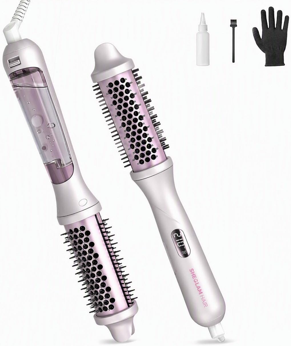 SHEGLAM Steam Thermal Brush, 38 mm Steam Blowout Brush, 4-in-1