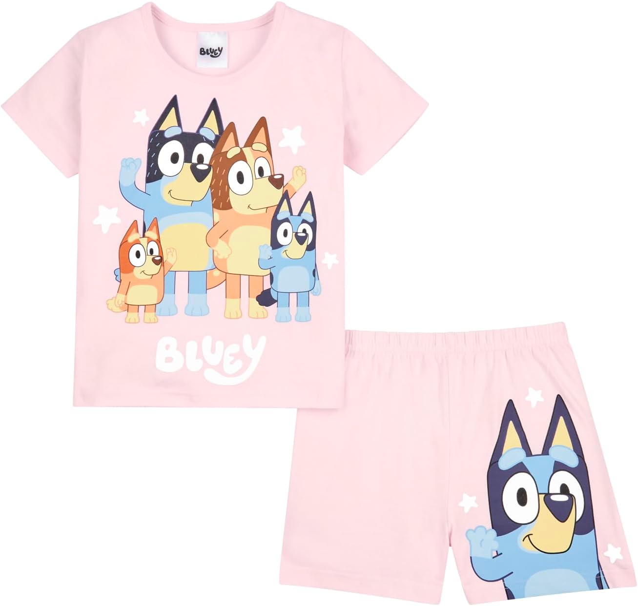 Bluey Girls Pyjamas, Bingo and Family Cotton Pjs Set, Summer Pjs for Girls