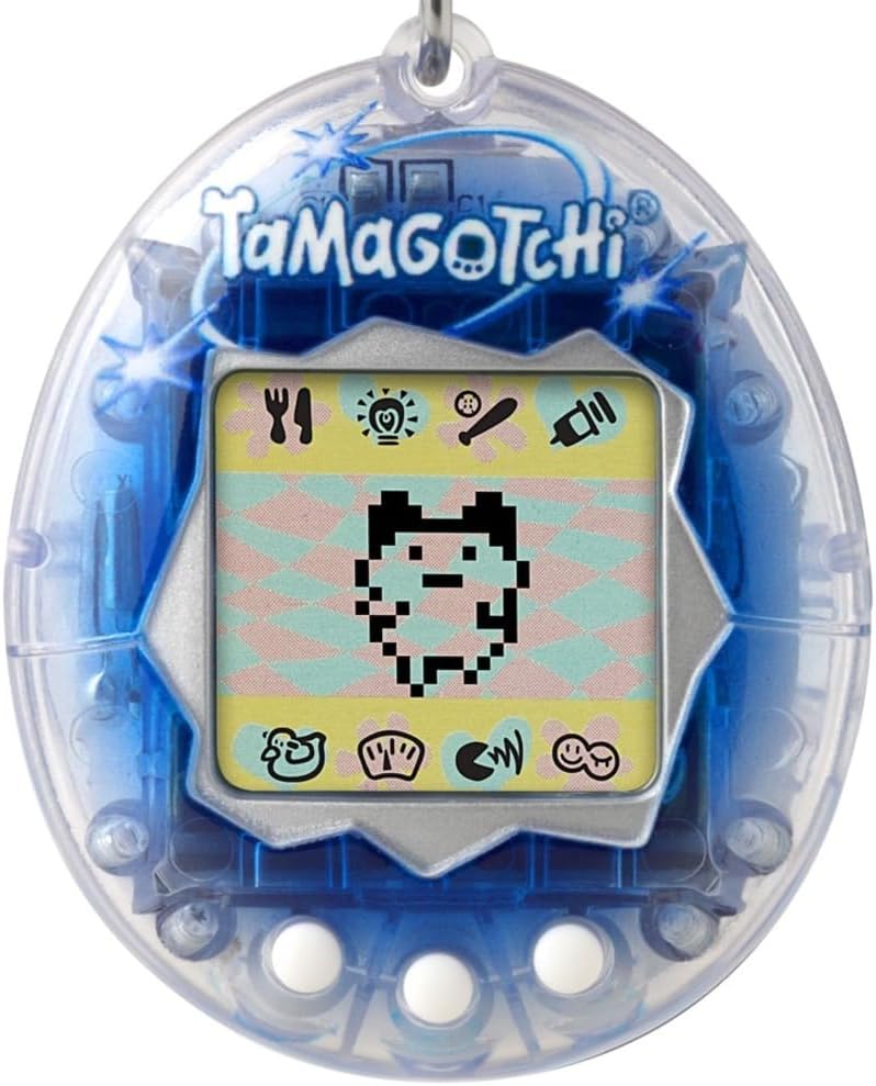 Bandai Tamagotchi Original Celebration Translucent Shell with hard Case | Tamagotchi Original Cyber Pet 90s Adults And Kids Toy With Chain | Retro Virtual Pets Are Great Toys Or Gifts For Ages 8+