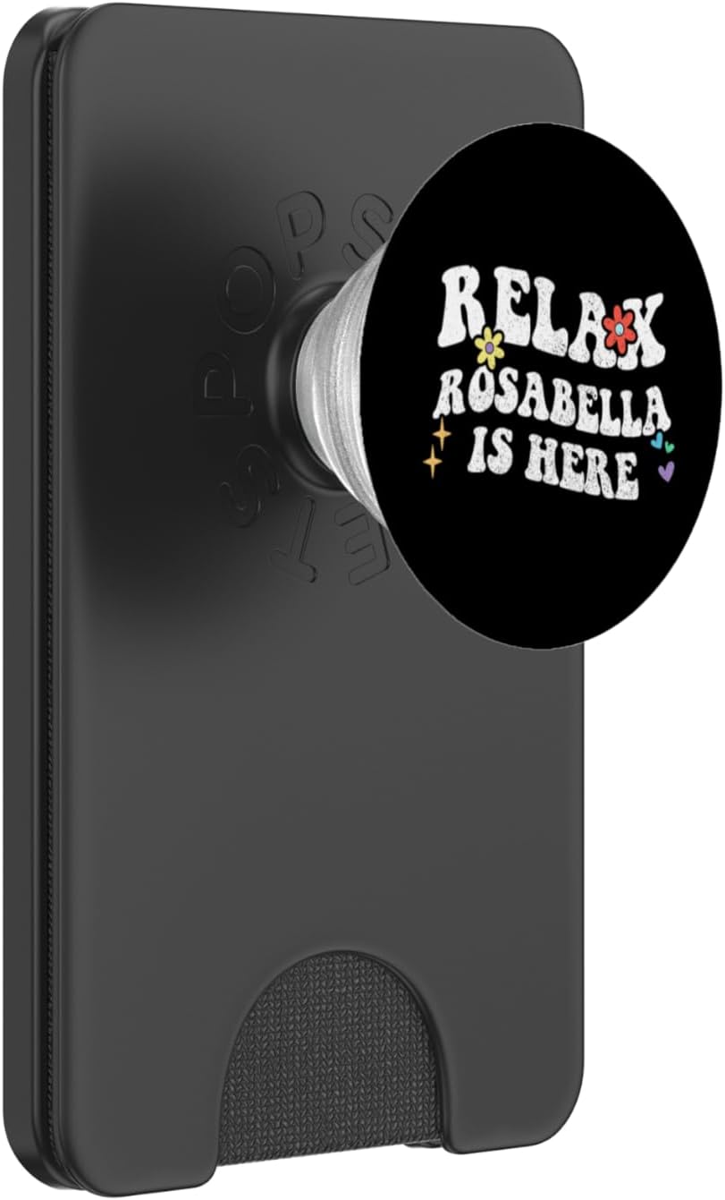 Retro Groovy Relax ROSABELLA Is Here Funny Mother's Day Name PopSockets PopWallet for MagSafe