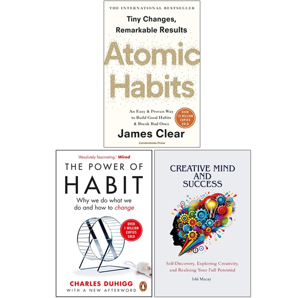 Atomic Habits, The Power of Habit & Creative Mind And Success 3 Books Collection Set