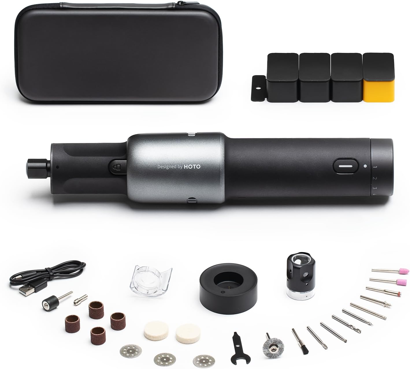 HOTO Cordless Rotary Tool Kit, 5-Speed for 3D Printer Sanding & DIY