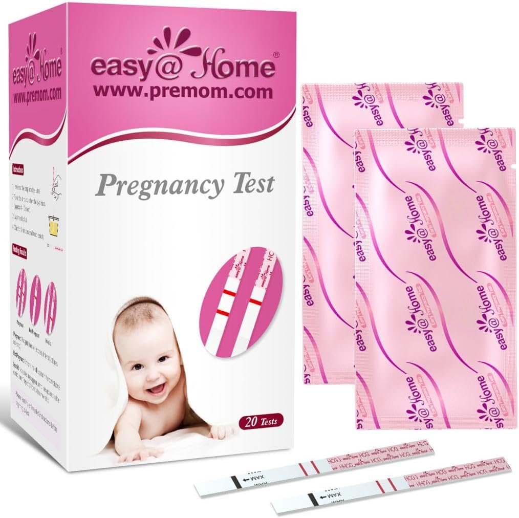 Easy@Home 20 Pregnancy Test Strips for Early Detection 10 MIU/ml-Width of 5mm
