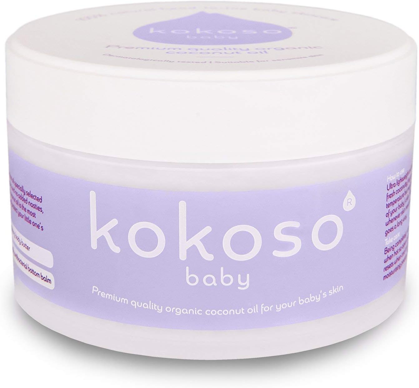 Kokoso Baby Organic Coconut Oil – Moisturising 100% Natural Baby Oil for Baby Massage, Dry, Sensitive and Normal Baby Skin – 168g