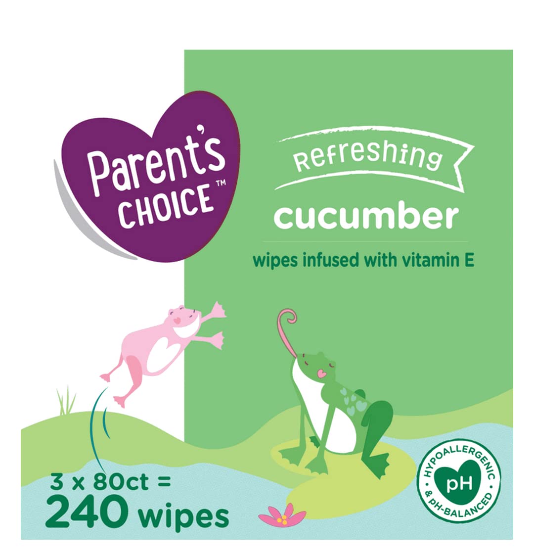 Parent's Choice Baby Wipes Refreshing Cucumber 240 Ct w/ Aloe