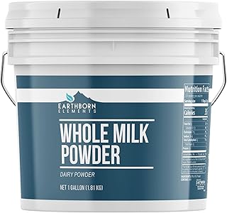 Earthborn Elements Whole Milk Powder 1 Gallon, Light Sweet Taste, Bulk Size