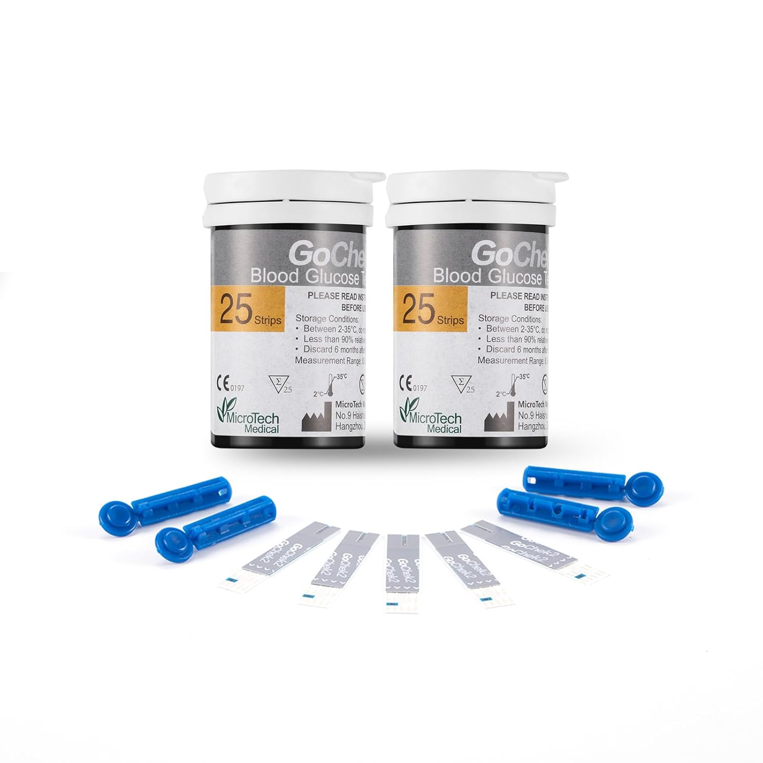 Diabetes Test Strips Blood Glucose Test Strips x 50 & Diabetes Lancets x 50, No Coding Blood Sugar Test Strips for UK Diabetics in mmol/L by GeChek2